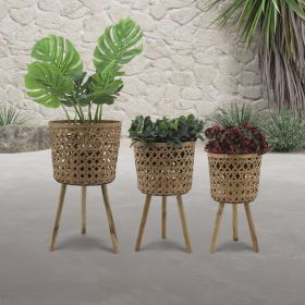 BAMBOO PLANTERS 11"/13"/15"; NATURAL