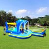 6 in1 Inflatable Water Park for Children; Includes a Slide, Trampoline, Bouncing House, Dolphin Sprinkler, Water Gun Target Games & Basketball