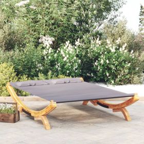 Patio Wood Frame Lounge Bed; 65"x74.2"x18.1"