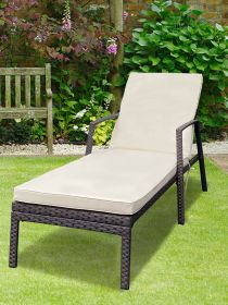 Wicker Patio Chaise Lounge Chair; Brown