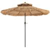 Thatched Tiki Umbrella with 8 Ribs; 9 ft