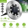 Solar Powered In-Ground Path Light; 4 Pieces