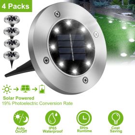Solar Powered In-Ground Path Light; 4 Pieces
