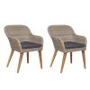 Patio Chairs with Cushions; 2 pcs