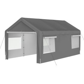 10 ft X 20 ft Carport; Grey