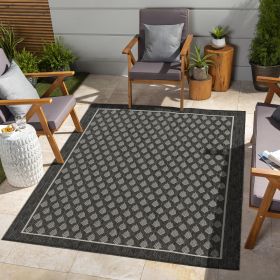 Sunshine Anthracite 7 ft. 10 in. x 10 ft. 3 in. Indoor/Outdoor Area Rug
