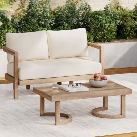 Patio Acacia Wood Loveseat and Coffee Table Set