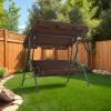 Coffee Colored Garden Swing with Canopy