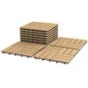Acacia Wood Interlocking Deck Tiles; 10 Pieces; 12" x 12" Tile