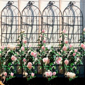 Black Metal Garden Trellis; 2 Pack