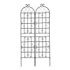 Cream White Metal Garden Trellis; 2 Pack