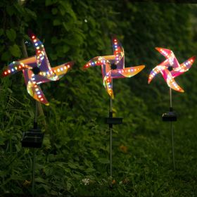 Windmill Solar Wind Spinner With Lights; 2 Pack