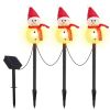 Outdoor Solar Powered Christmas Snowman LED Lamps; 1 Piece Includes 3 Snowmen
