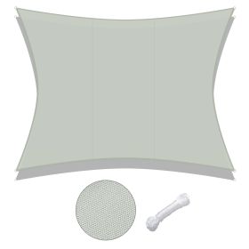 10x13ft Rectangle Sun Shade Sail; Grey
