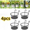 Iron Hanging Fence and Balcony Plant Holders; Pack of 4