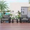 3 Piece Patio Furniture With Thick Cushion And Coffee Table