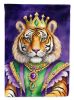 Tiger the King of Mardi Gras Garden Flag Mailbox Flag Decorative Yard Flag Banner Outside Patio Artwork Yard Flower Beds, Garden Size, Multicolor