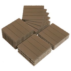Waterproof Plastic Interlocking Deck Tiles; 27 Pack; 11.4" x 11.4"; Indoor and Outdoor