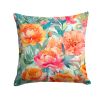 Peonies in Watercolor Throw Pillow Machine Washable, Indoor Outdoor Decorative Pillow for Couch, Bed or Patio, 14Hx14W