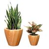 Wood Imitation Self-Watering Planters; 2-Pack