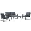 Patio Aluminum Furniture Set; Dark Grey