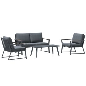 Patio Aluminum Furniture Set; Dark Grey