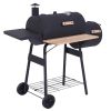 Outsunny 48" Steel Portable Backyard Charcoal Smoker with Wheels