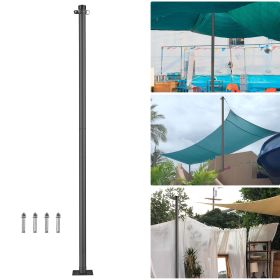 Post for Sun Shade Sail Attachment; Black; 8 ft