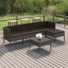6 Piece Poly Rattan Patio Lounge Set with Cushions