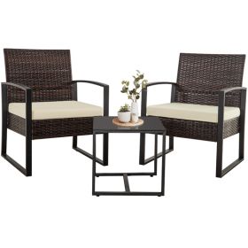 Patio PE Wicker Furniture Set with Washable Cushions