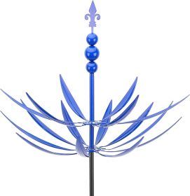 Extra Large Outdoor Metal Wind Spinner with Stake; For Yard or Garden
