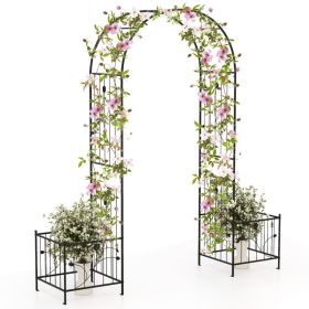 Metal Garden Arbor with 2 Side Planters