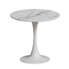 31.4" Round White Marble Dining Table