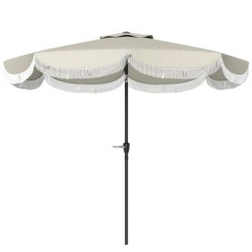 Elegance UPF 30+ Patio Umbrella with 8 Ribs; 8.8FT/Push Button Tilt; Light Gray