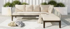 TOPMAX Modern 5-Person Patio Sofa Set; Gray+Beige