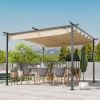 Retractable Patio Pergola with Steel Frame; 11.5'x11.5' UV Resistant Canopy