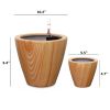 Wood Imitation Self-Watering Planters; 2-Pack