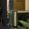 Outsunny Solar-Powered Rattan Pathway LED Lamp; Auto On/Off; Gray