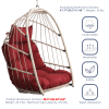 Outdoor PE Hanging Rattan Egg Swing Chair; Red