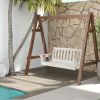 HDPE Patio Porch Swing with Cup Holder; 54 Inch
