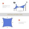 Outdoor Cloth Sun Shade Sail Canopy; D-Rings and Rope Included; Blue