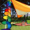Foldable Rainbow Spiral Wind Spinner; Camping Accessory Decor