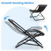 Wicker Rocking Chair with Armrests and Metal Frame