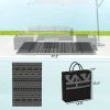 Outsunny Reversible Waterproof Outdoor Rug with Carry Bag; 6' x 9'; Black & Gray Geometric Wall