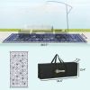 Outsunny Reversible Outdoor Rug with Carry Bag, 9' x 18', Blue & White