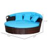 Outsunny Rattan Canopied Sun Lounger Set; Mocha Brown; 4 Pieces