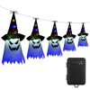 Halloween Ghost Witch Hat Hanging String Lights