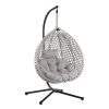 U_STYLE Hanging Egg Chair with Solid Iron Base; Indoor/Outdoor