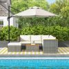 Outsunny PE Rattan Patio Furniture Set; White; 7 Pieces