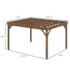 Outsunny 10' x 12' Wood Trellis; Backyard Structure With Concrete Anchors